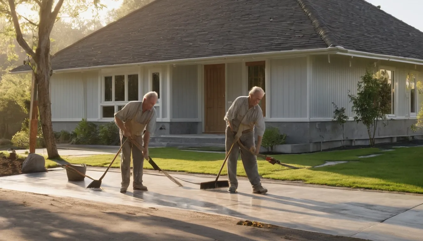 A fresh concrete driveway beside an older frame house in the New Lenox area